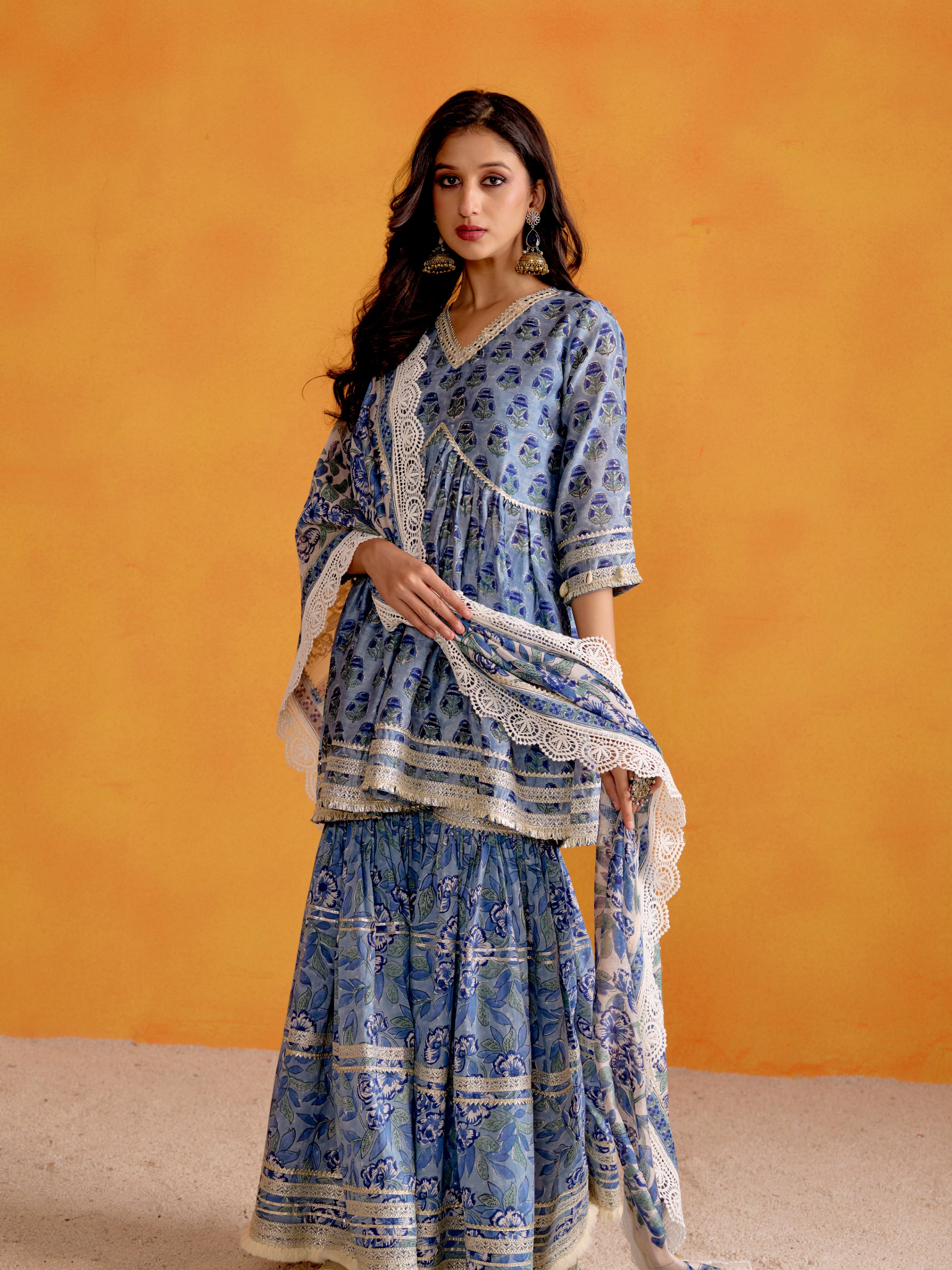 Periwinkle Blue Sharara Set