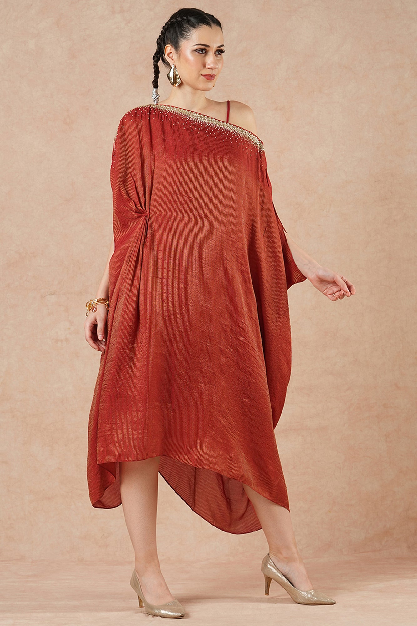 Juniper Ruby Red Stripes Flowy Kaftan