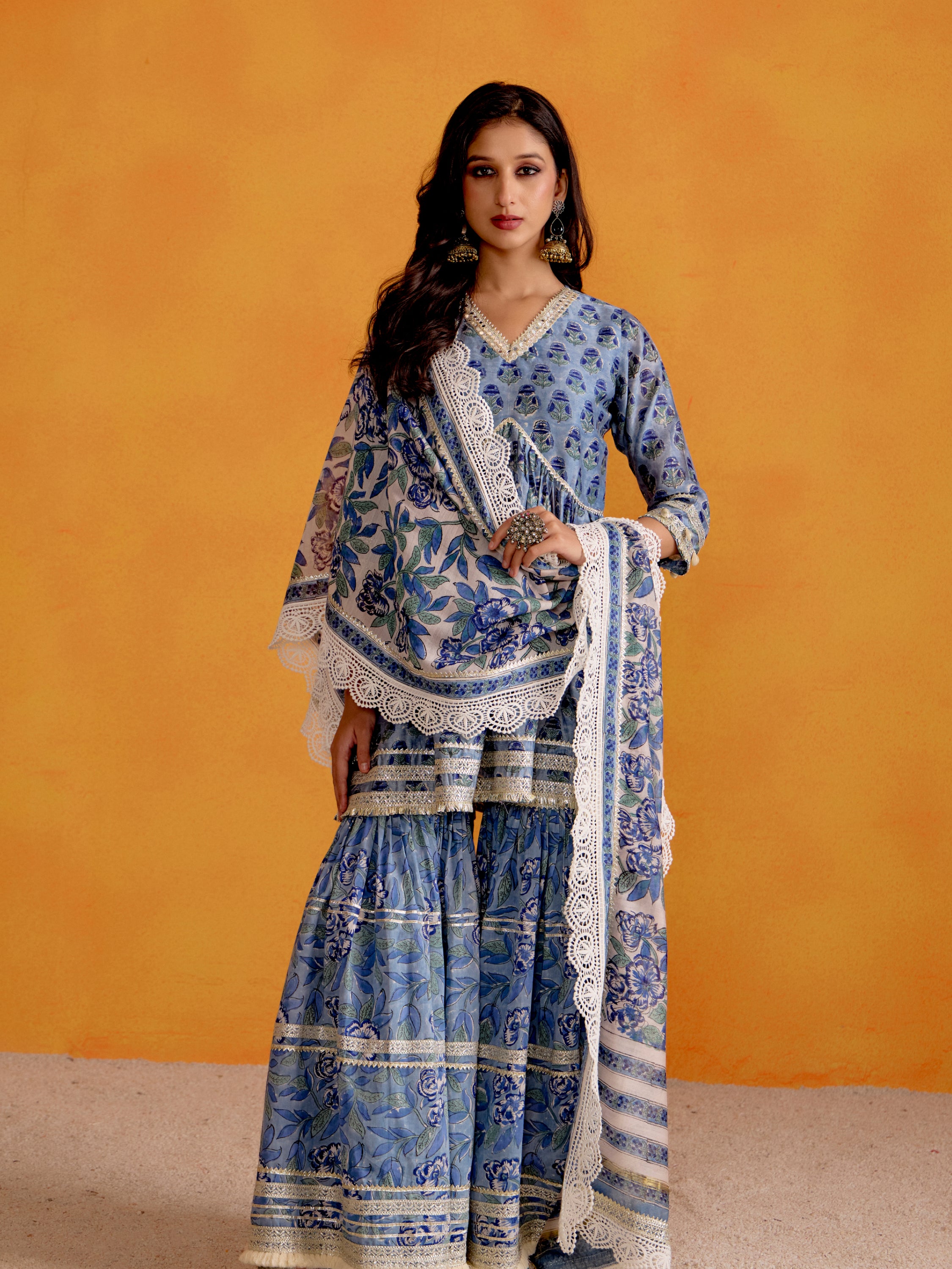 Periwinkle Blue Sharara Set
