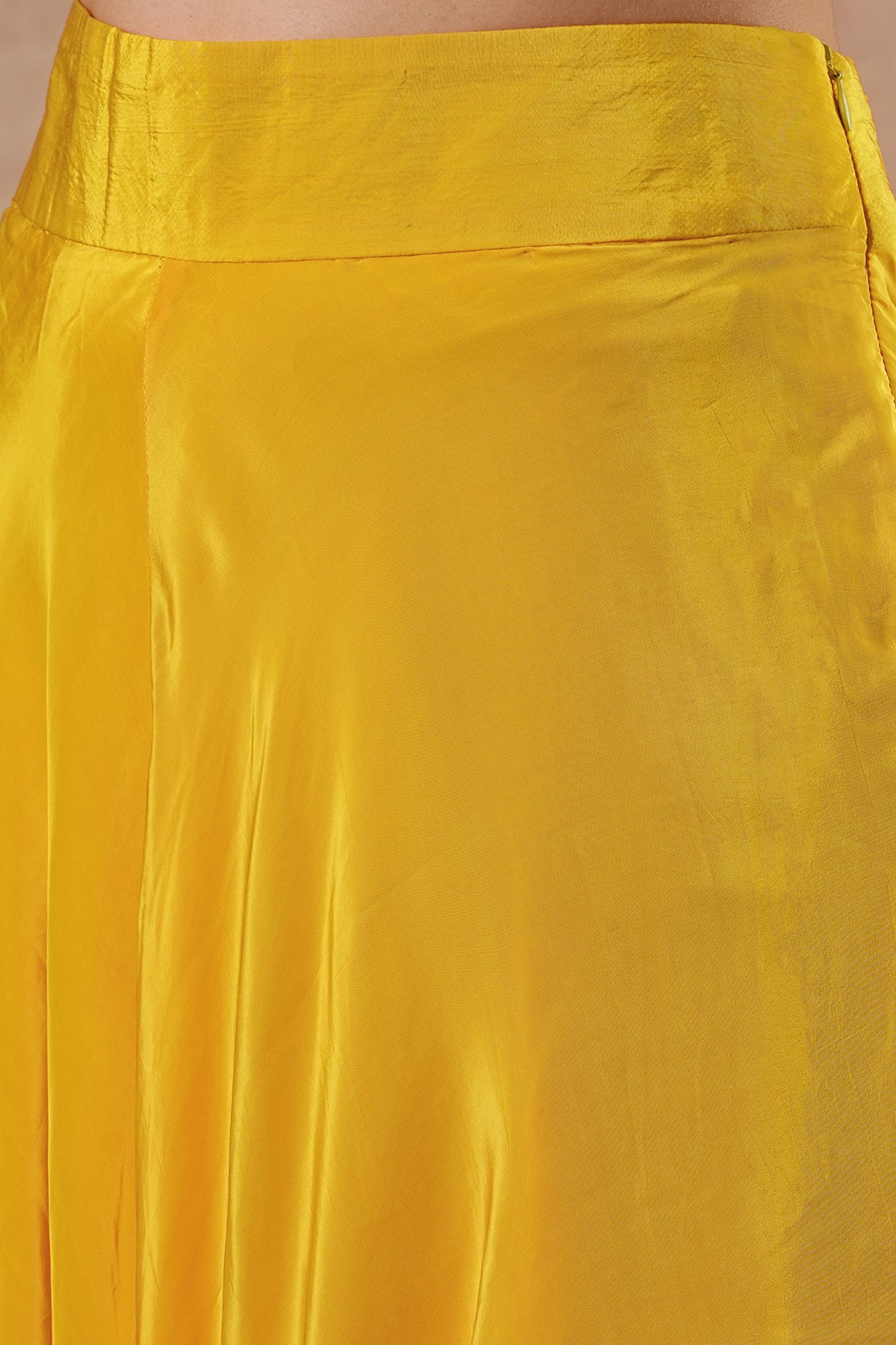 Snowflake Golden Yellow Solid Kurta Set with Flared Pants