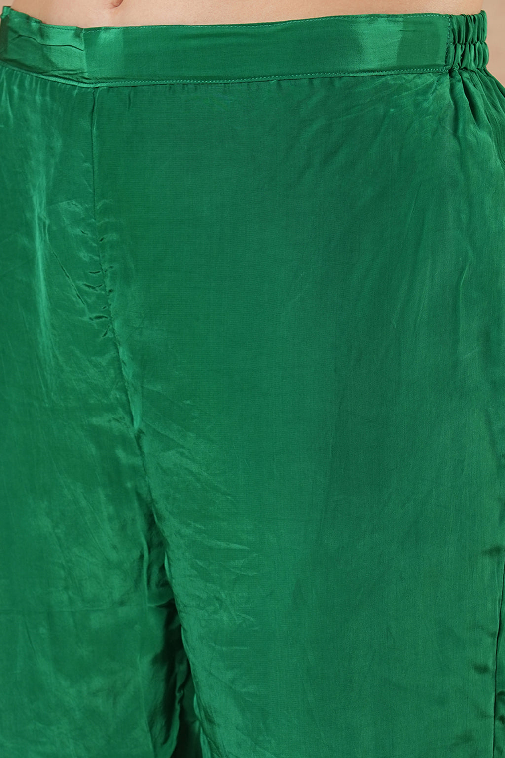 Willow Emerald Green Solid Flowy Kaftan Kurta Set