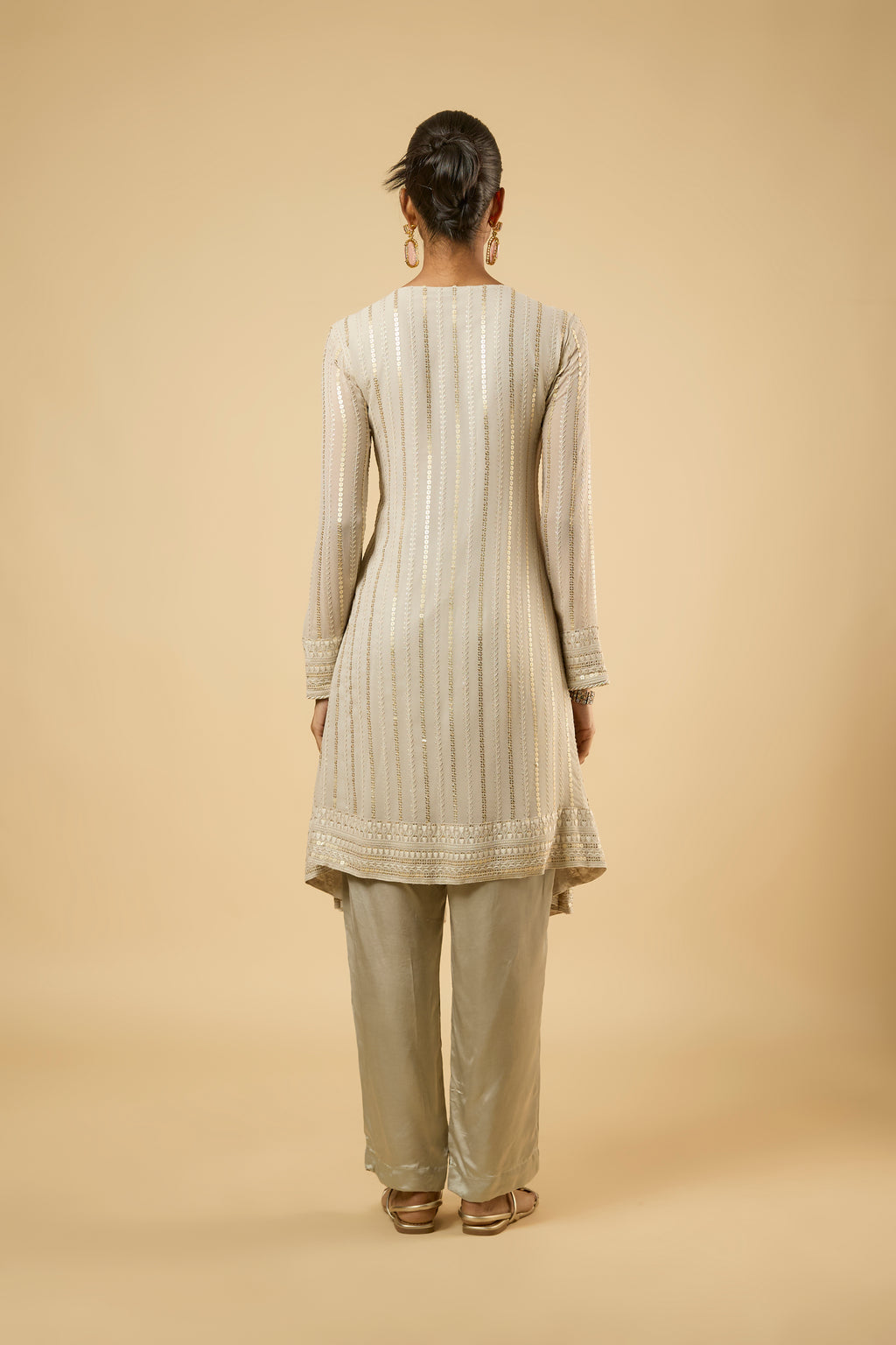 Dune Chalk Asymmetrical Kurta Set
