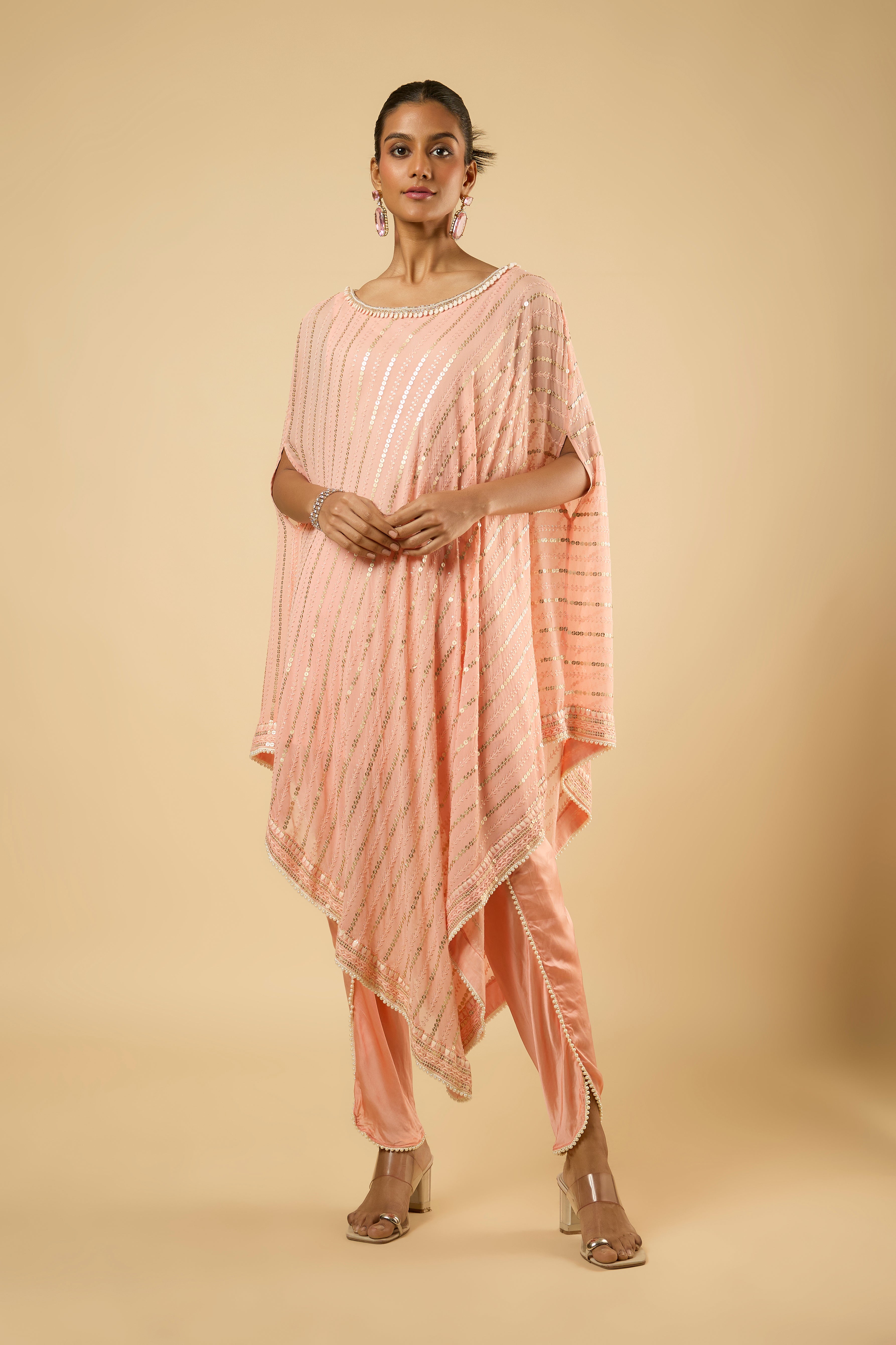 Tulip Peach Flow Kaftan Set