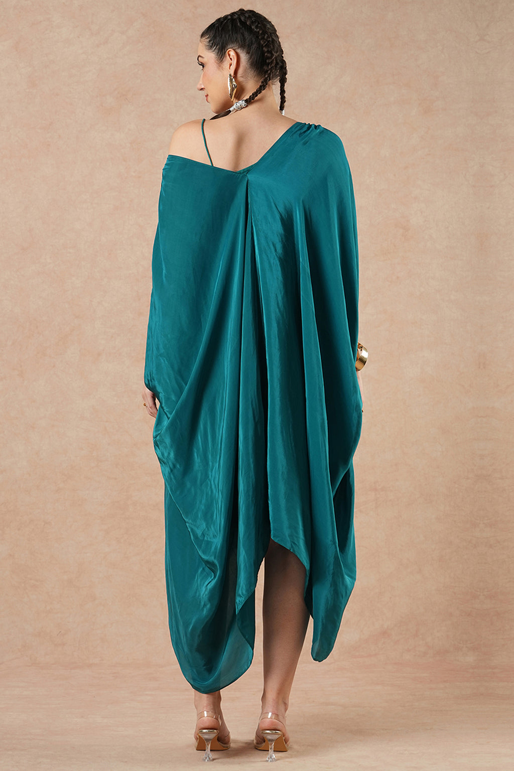 Juniper Teal Blue Solid Flowy Kaftan