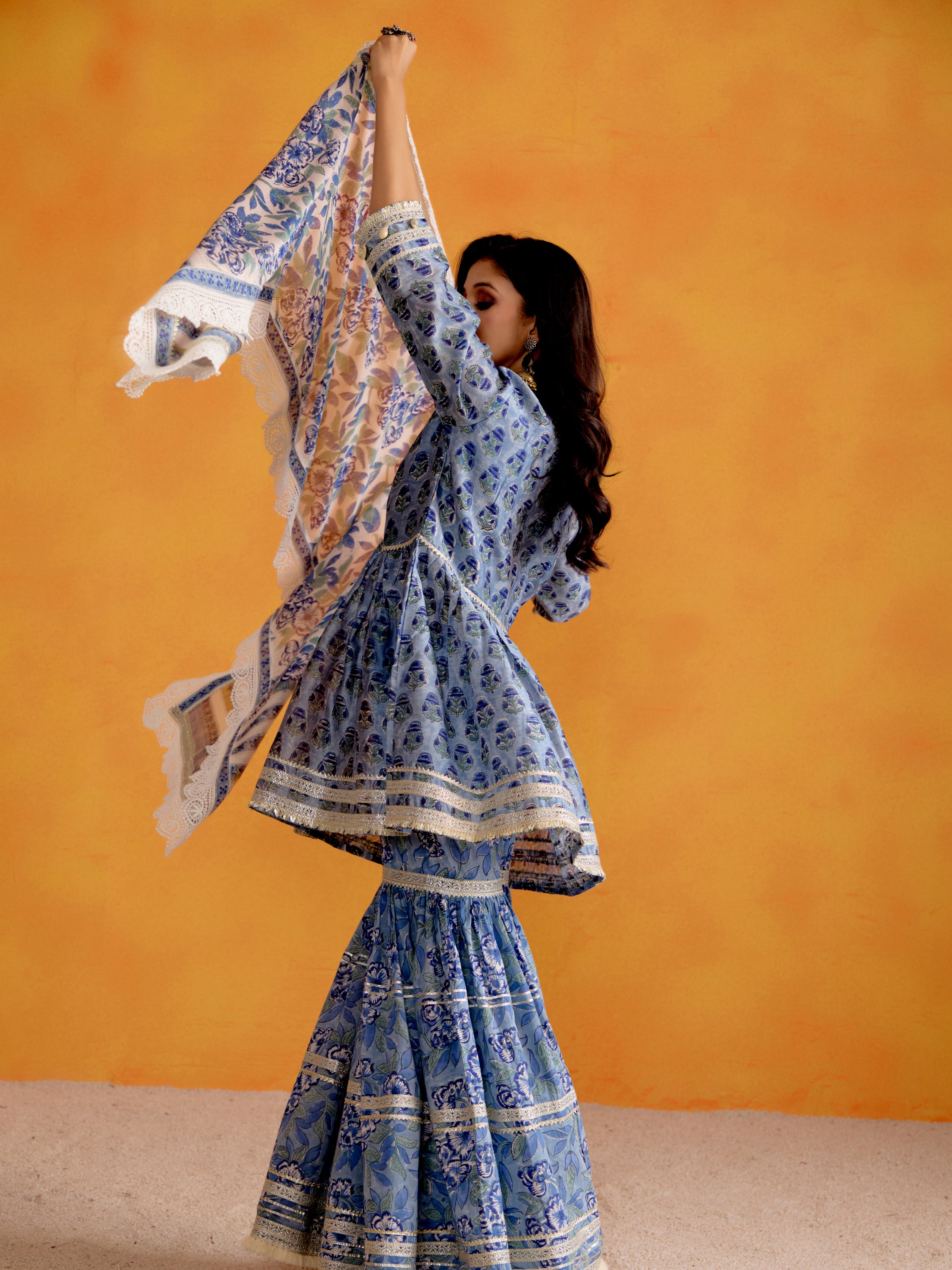 Periwinkle Blue Sharara Set
