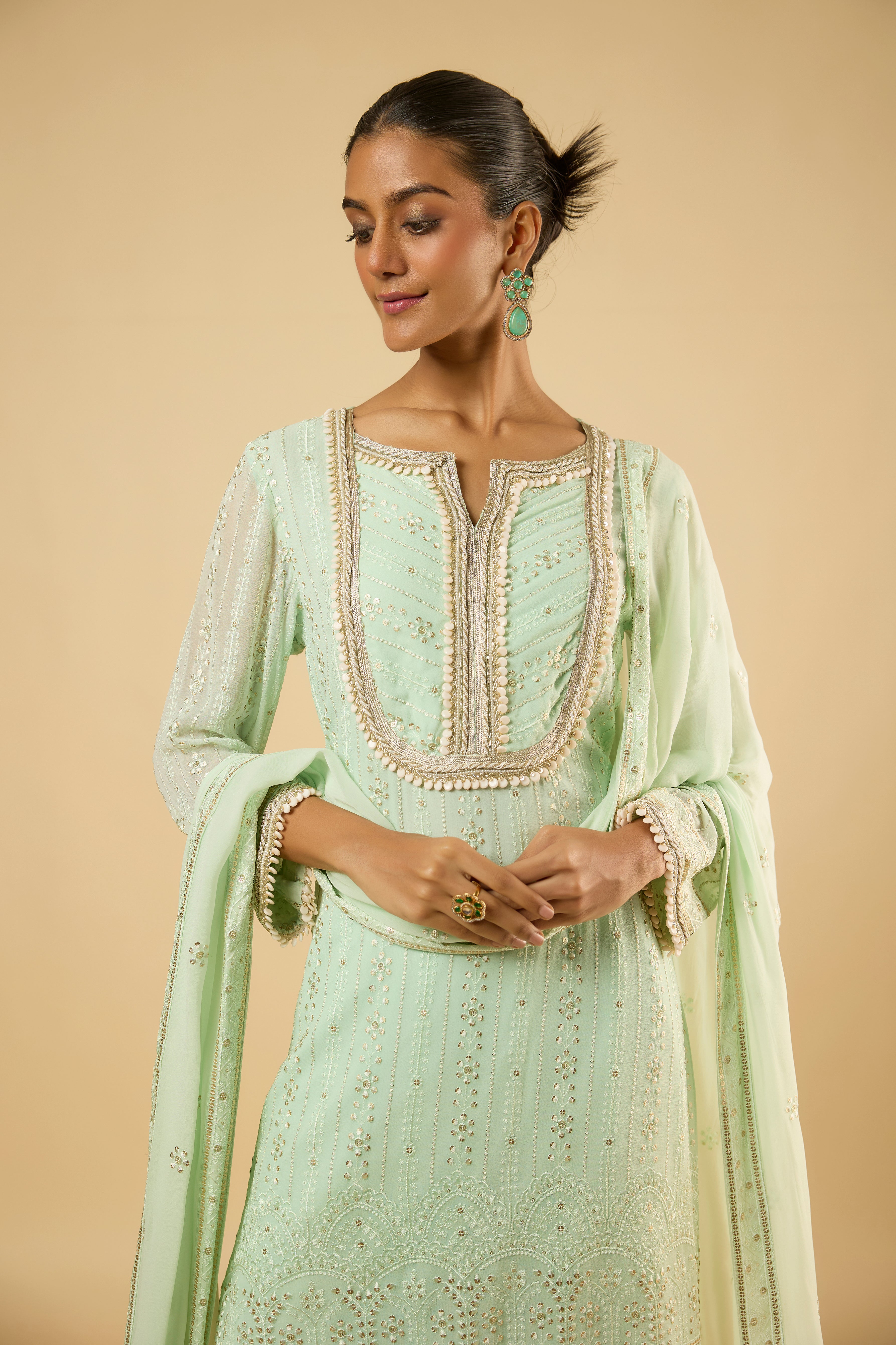 Rosé Mint Dhoti Set