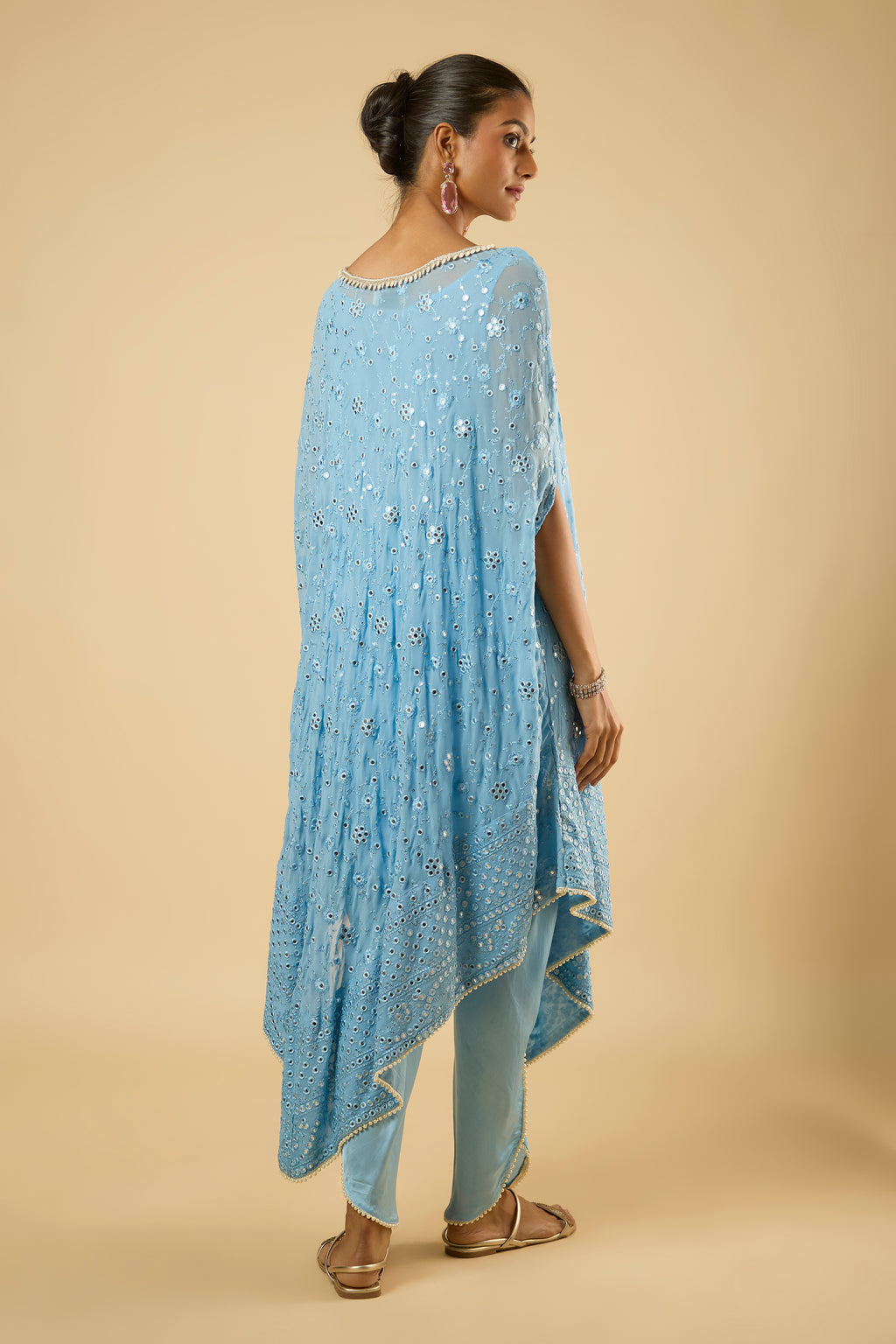 Tulip Aqua Mirror Kaftan Set