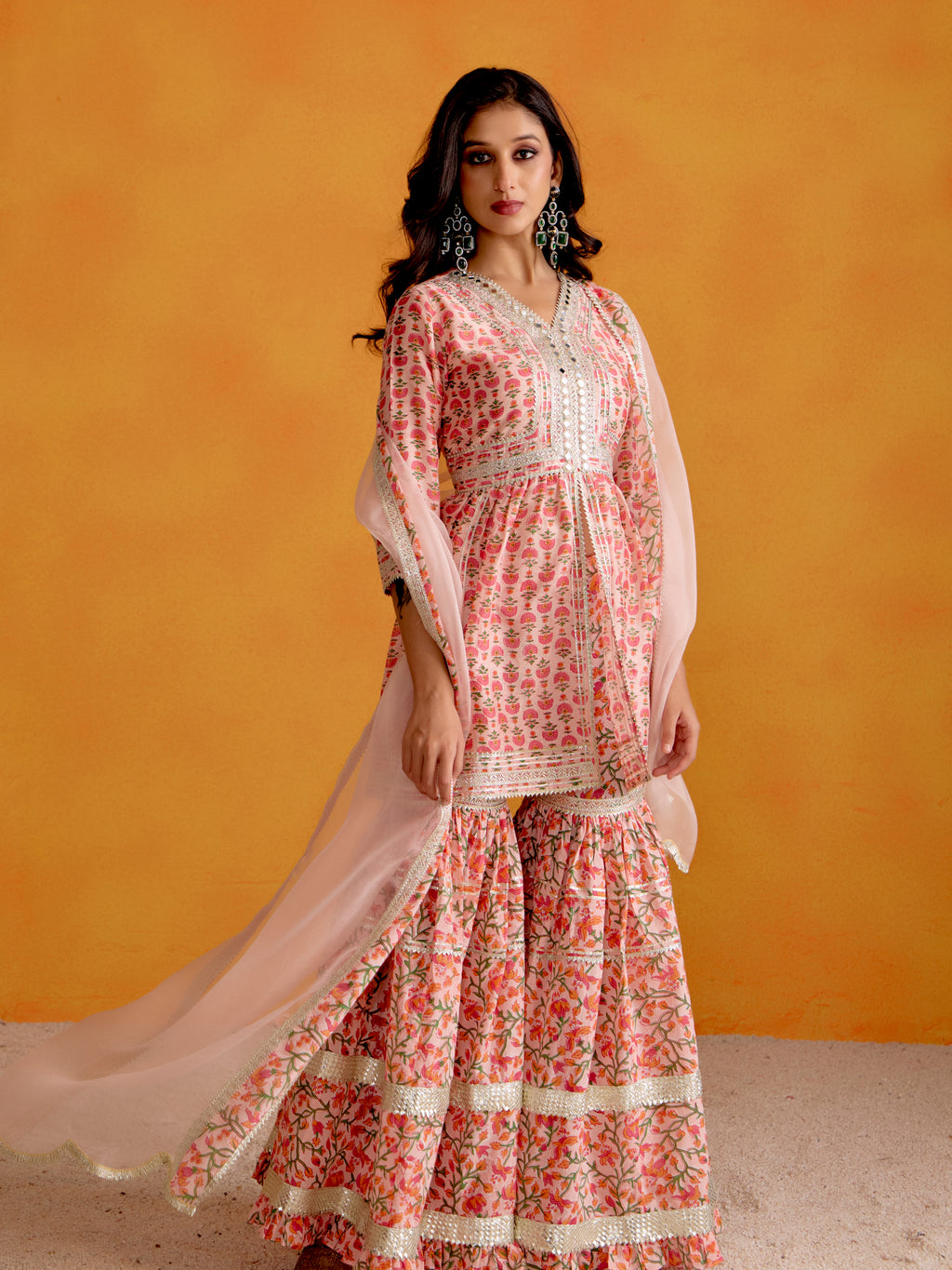 Rosé Pink Sharara Set