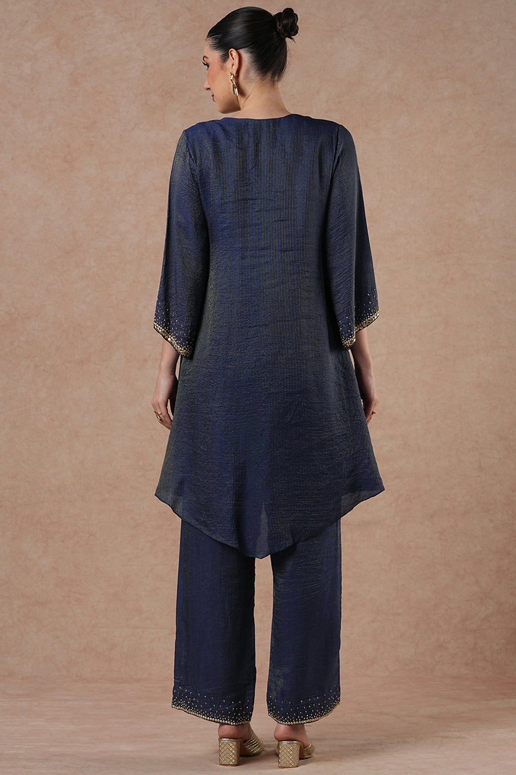 Ivy Midnight Blue Stripes Incut Kurta Set