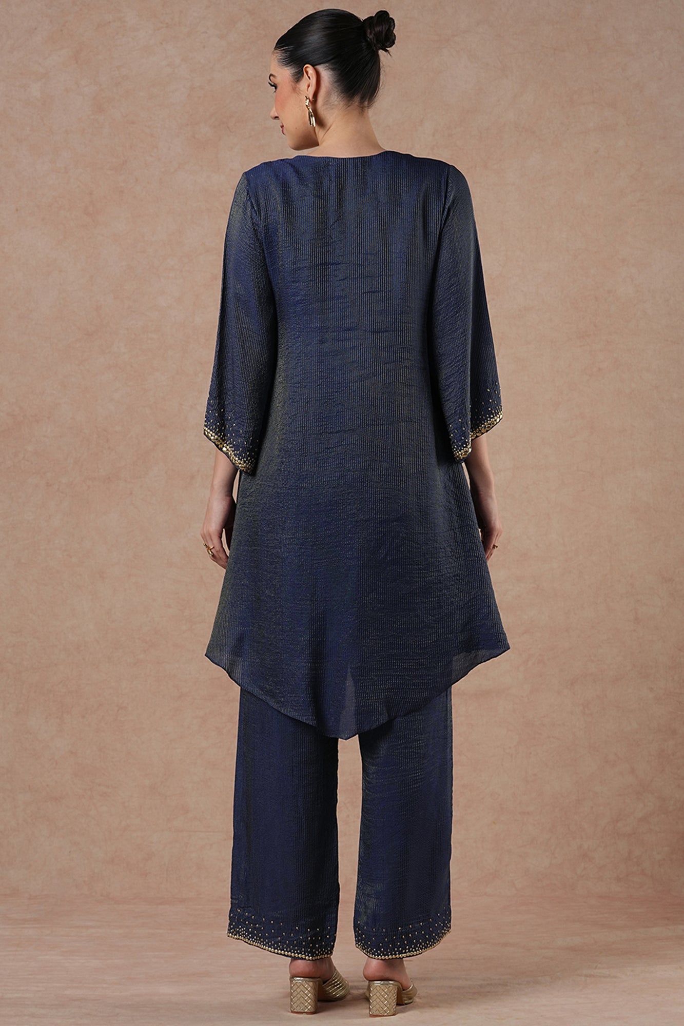 Ivy Midnight Blue Stripes Incut Kurta Set