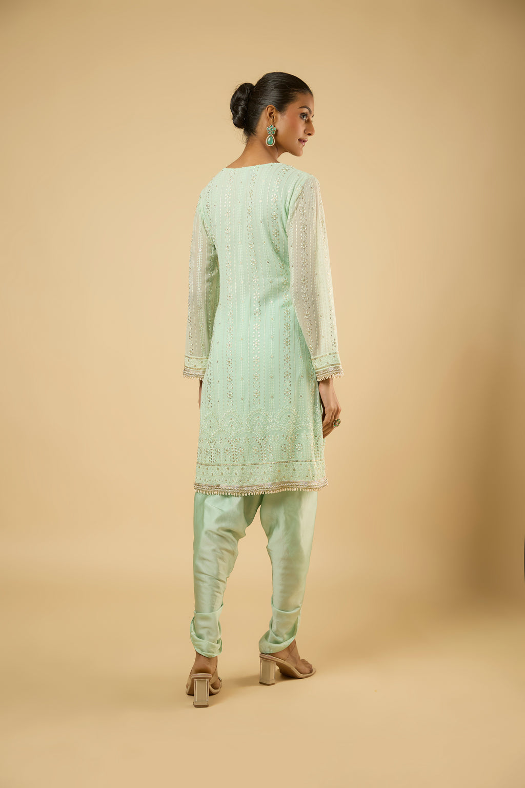 Rosé Mint Dhoti Set