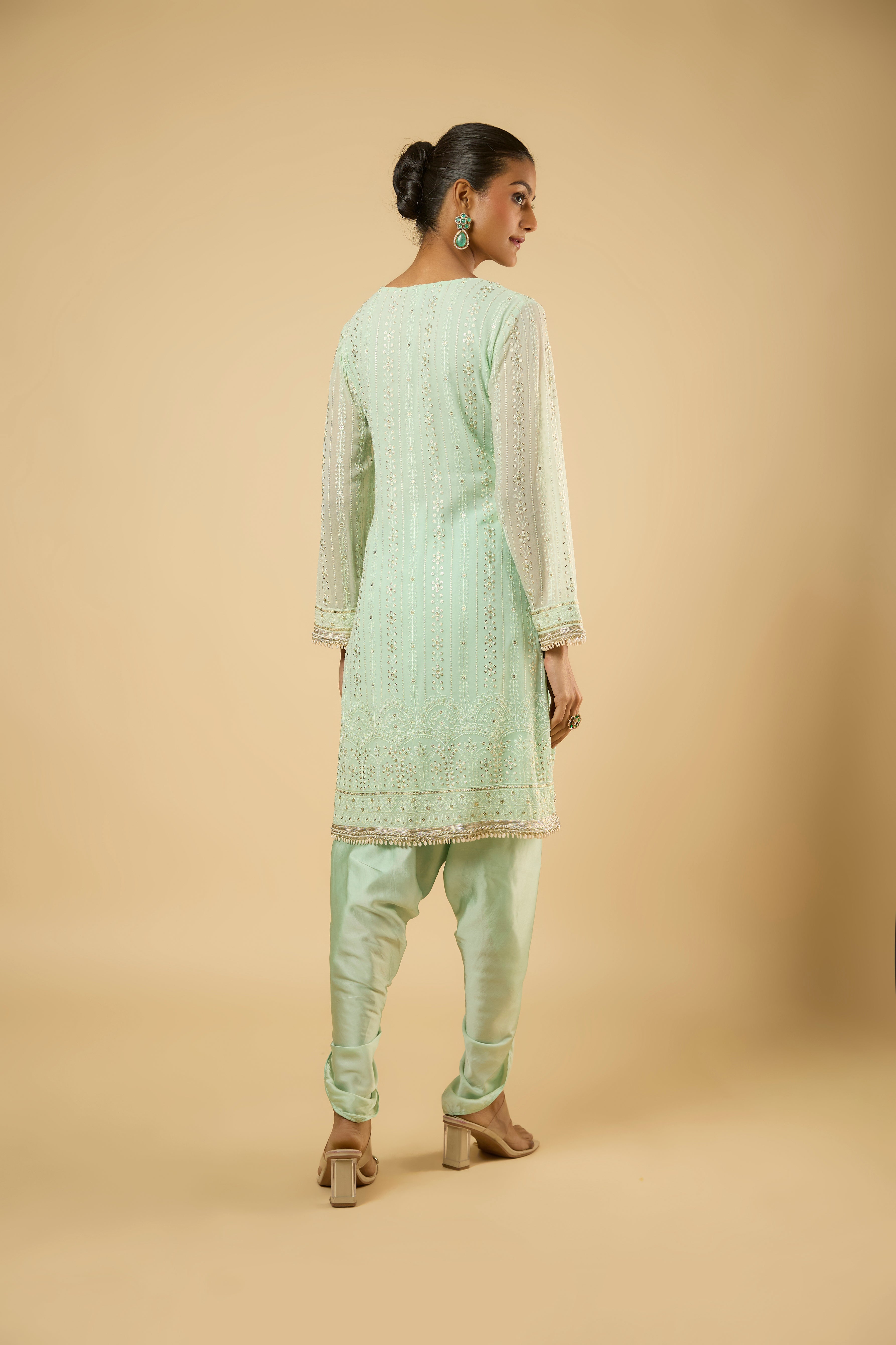 Rosé Mint Dhoti Set