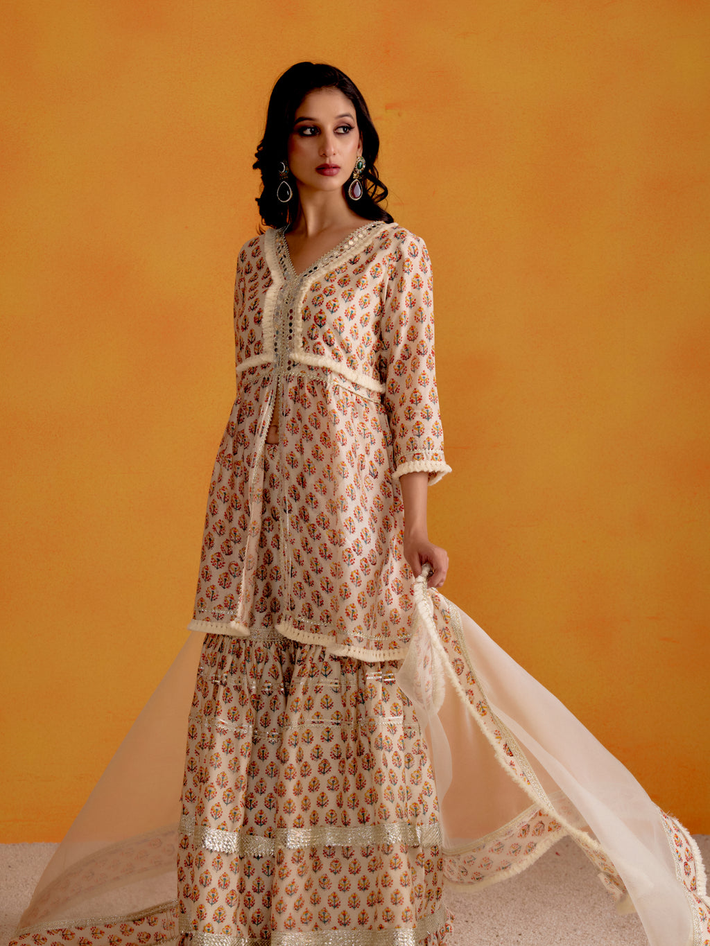 Sakura Ivory Sharara Set