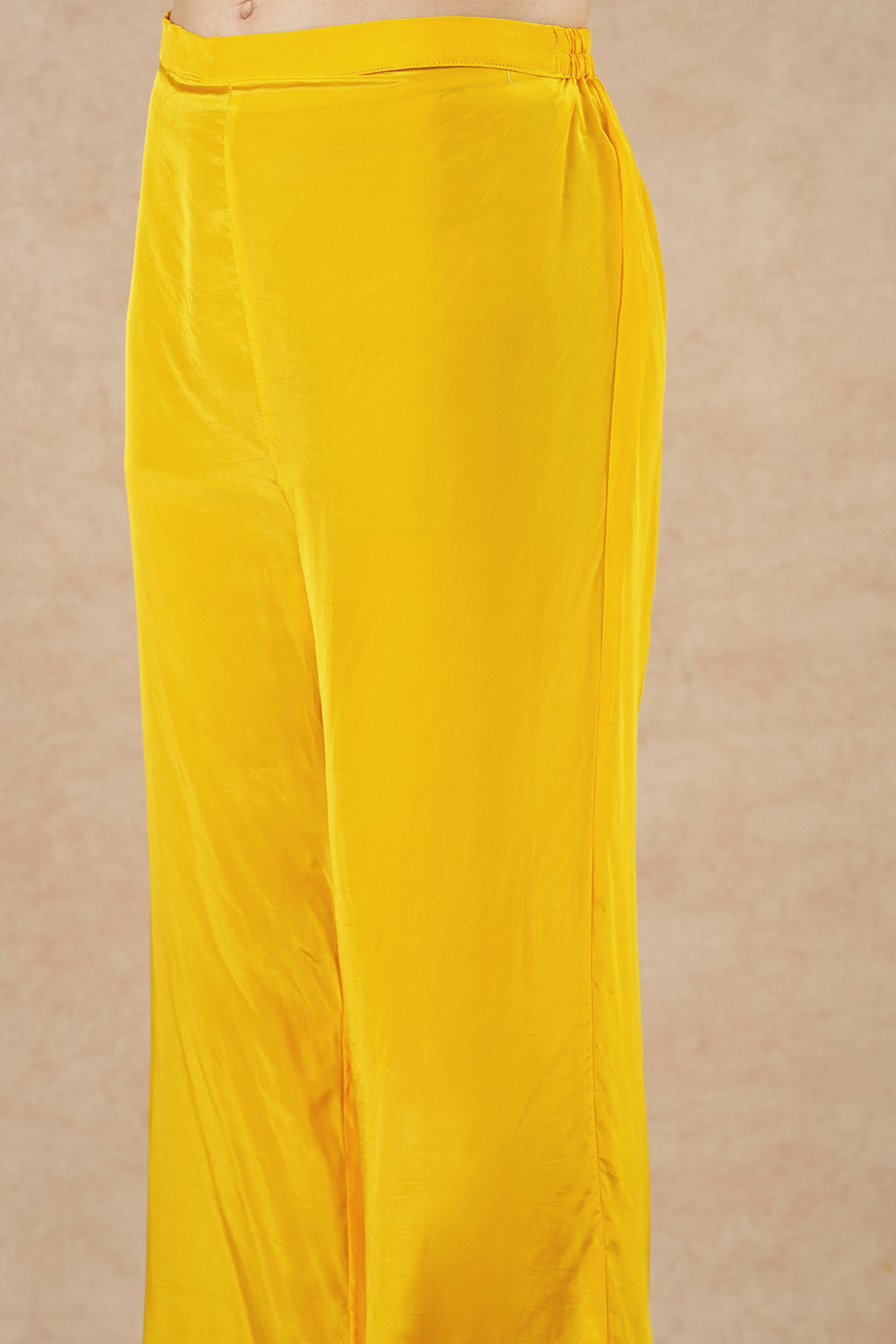 Twilight Golden Yellow Solid Draped Kurta Set