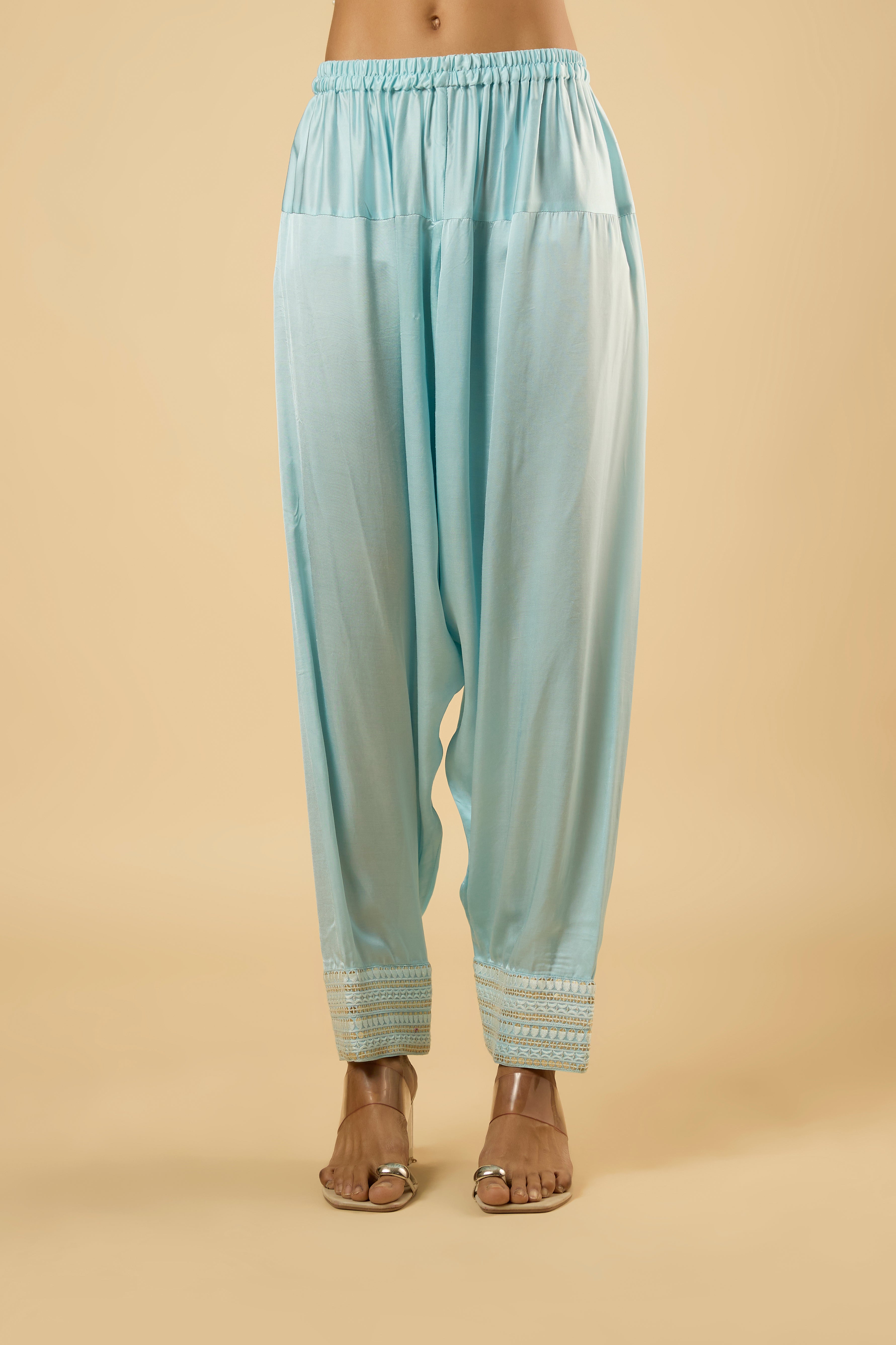 Lily Powder Blue Dhoti Set
