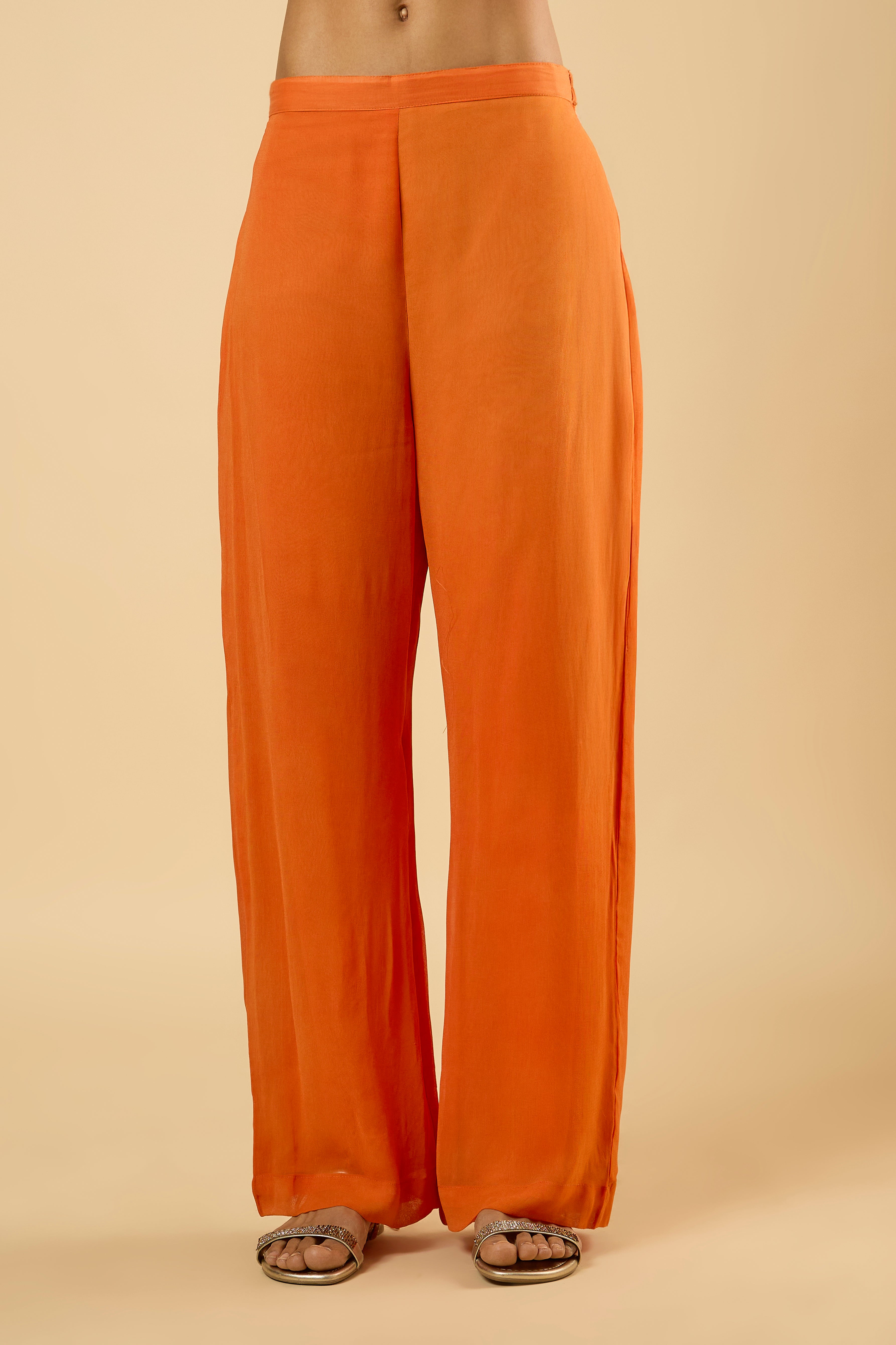 Aster Tangerine Mirror Kurta Set with Bustier