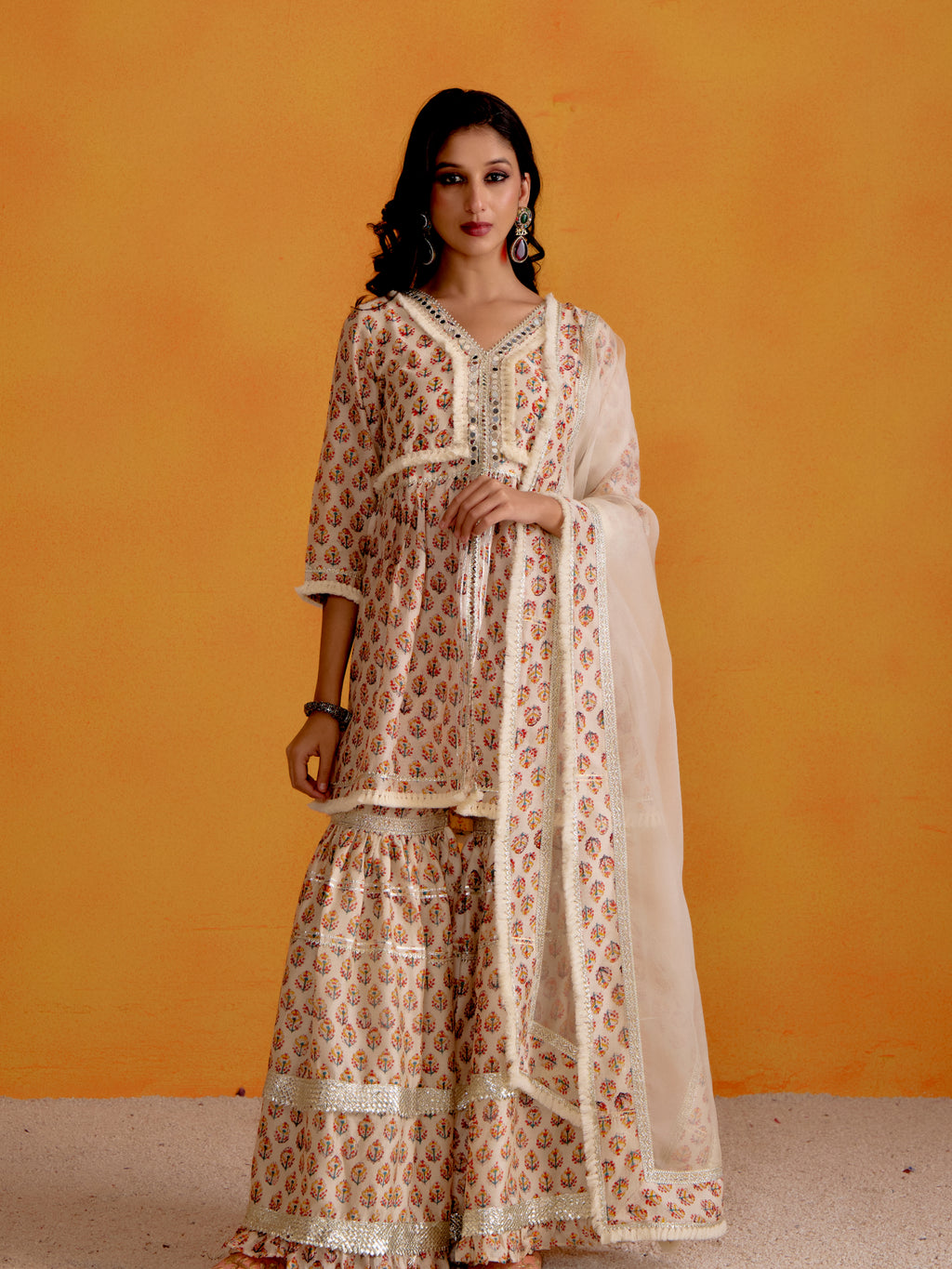 Sakura Ivory Sharara Set