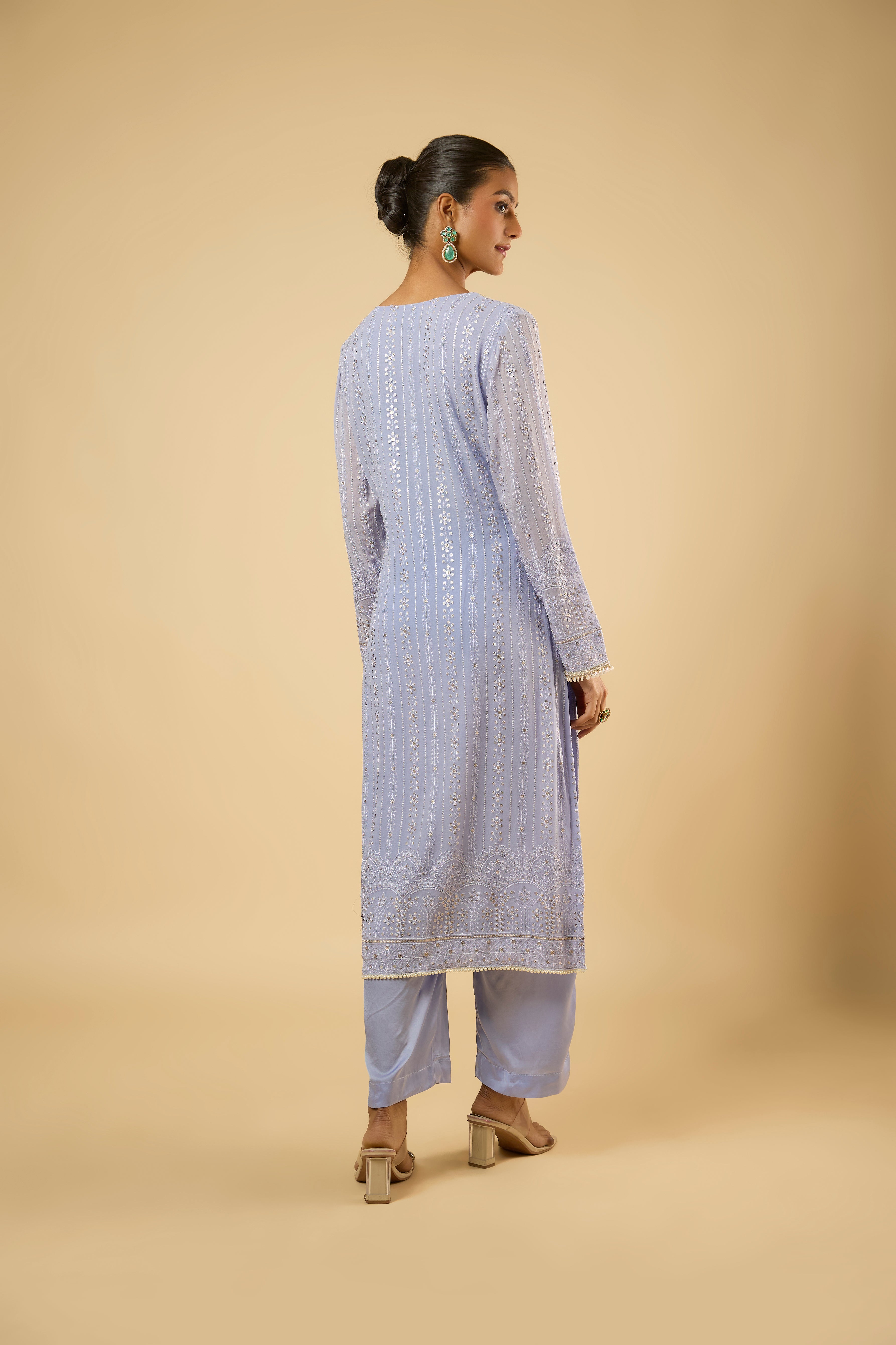 Amber Lavender Drape Kurta Set