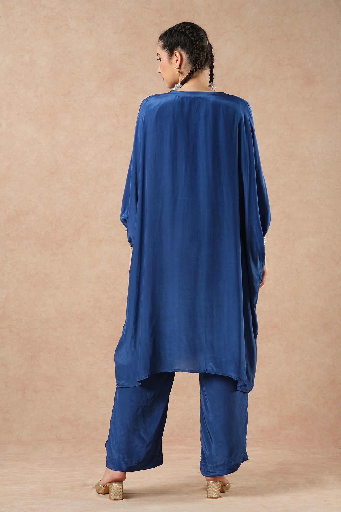 Fern Sapphire Blue Solid Kaftan Kurta Set