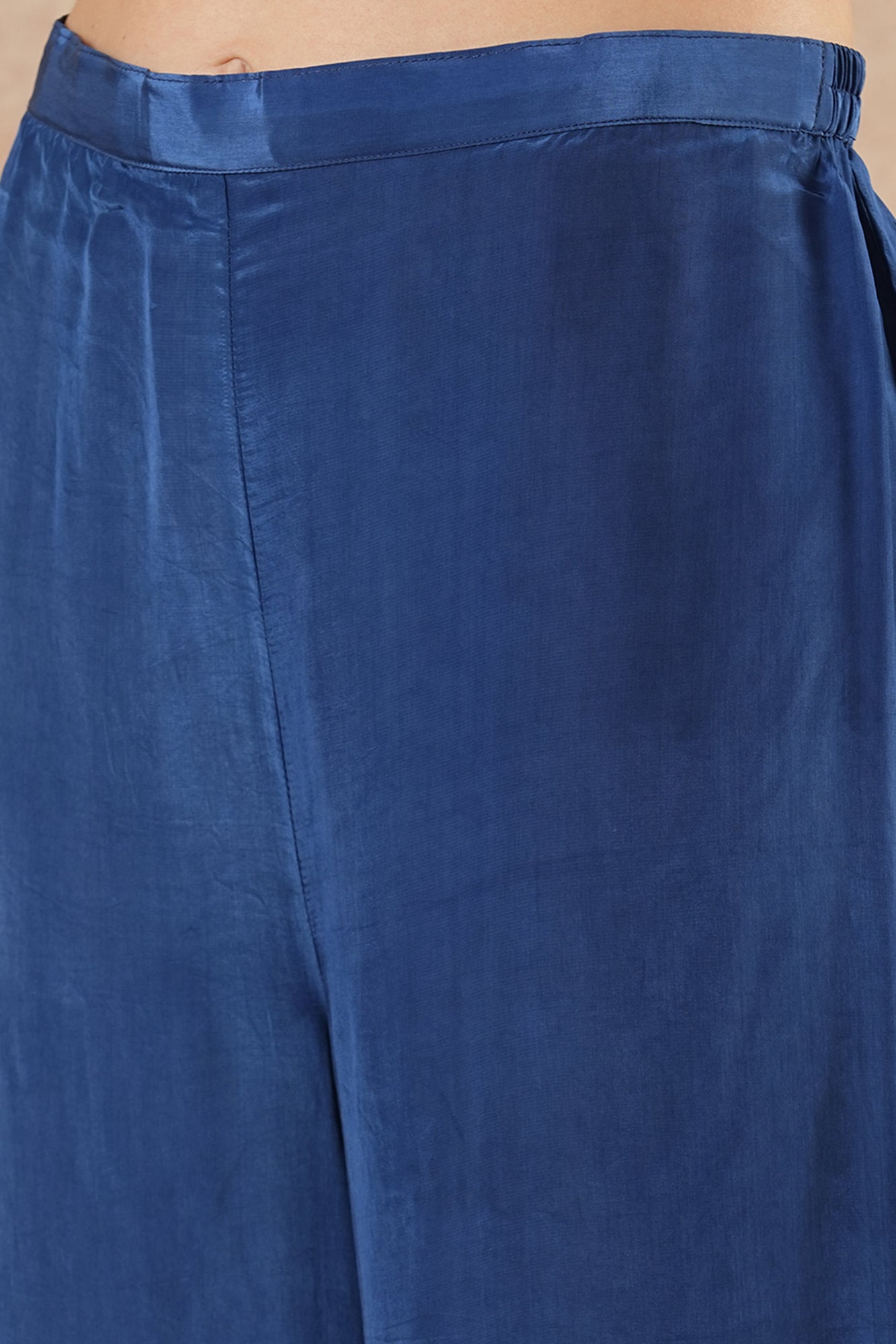 Wisp Sapphire Blue Solid Asymetric Kurta Set