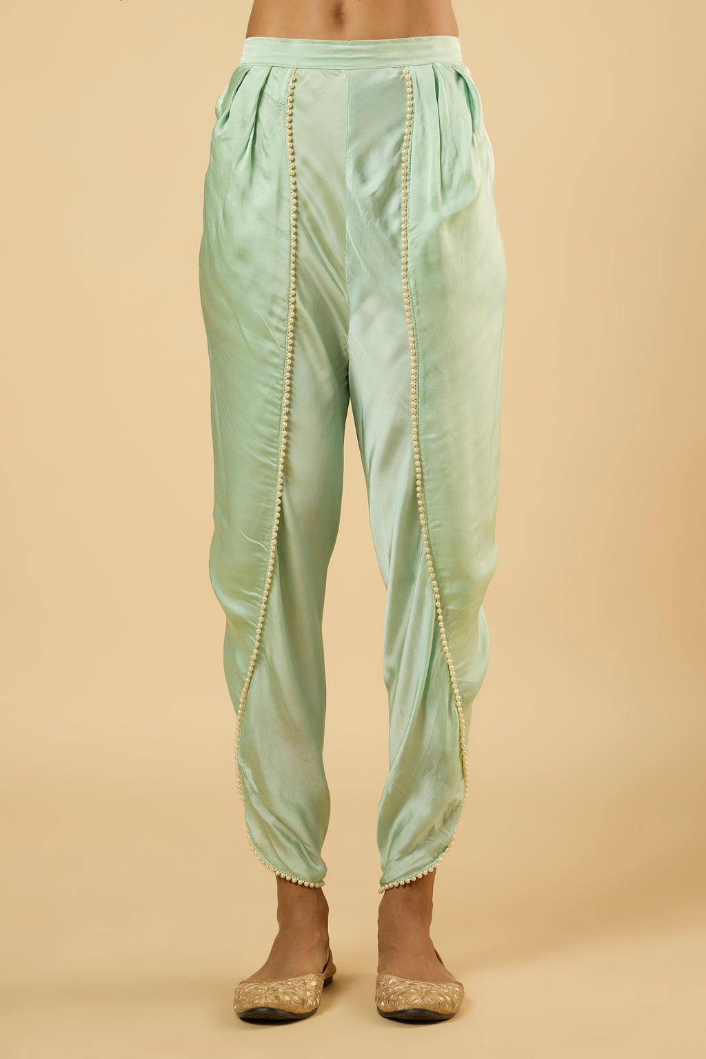 Blossom Mint Mirror Peplum Anarkali Set