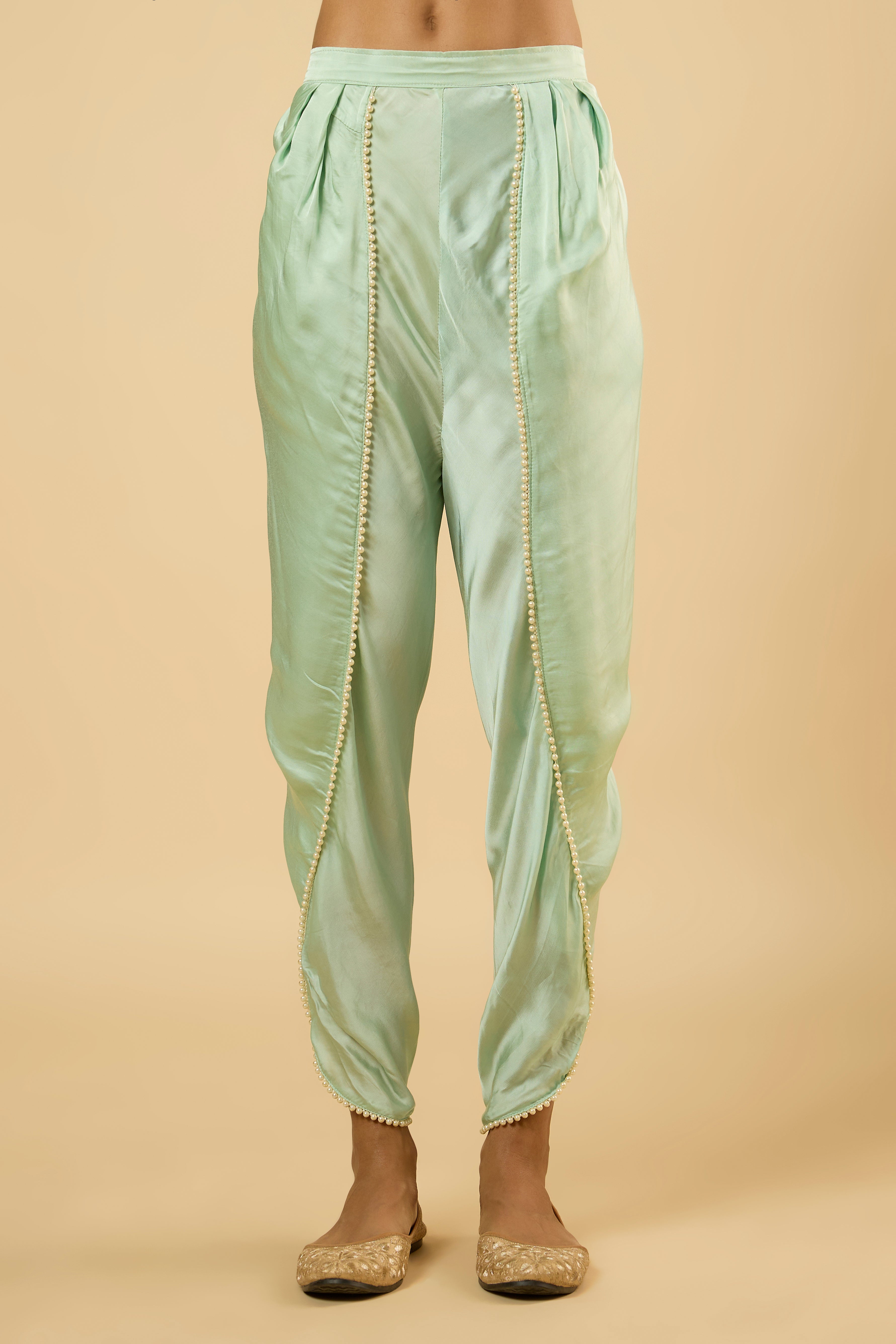 Blossom Mint Mirror Peplum Anarkali Set