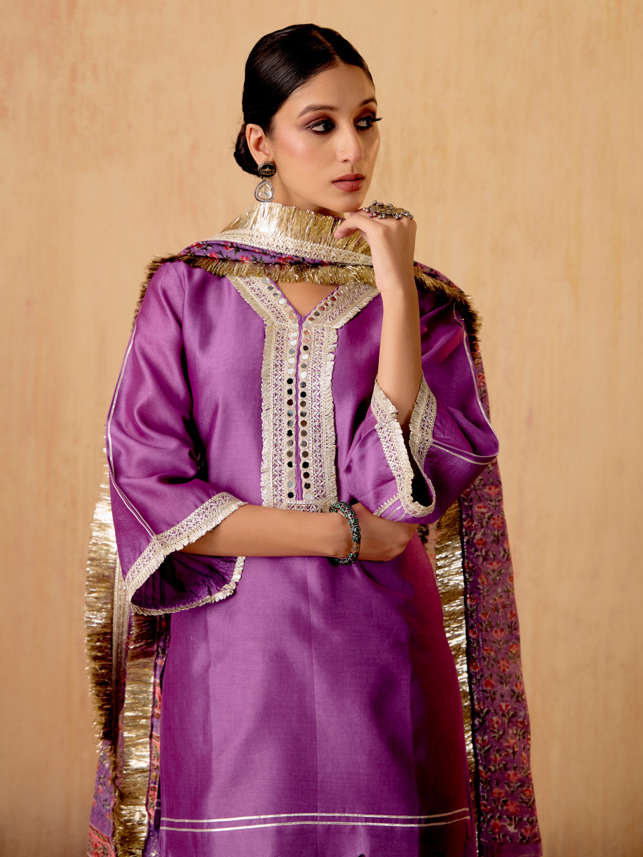 Viola Purple Sharara Set