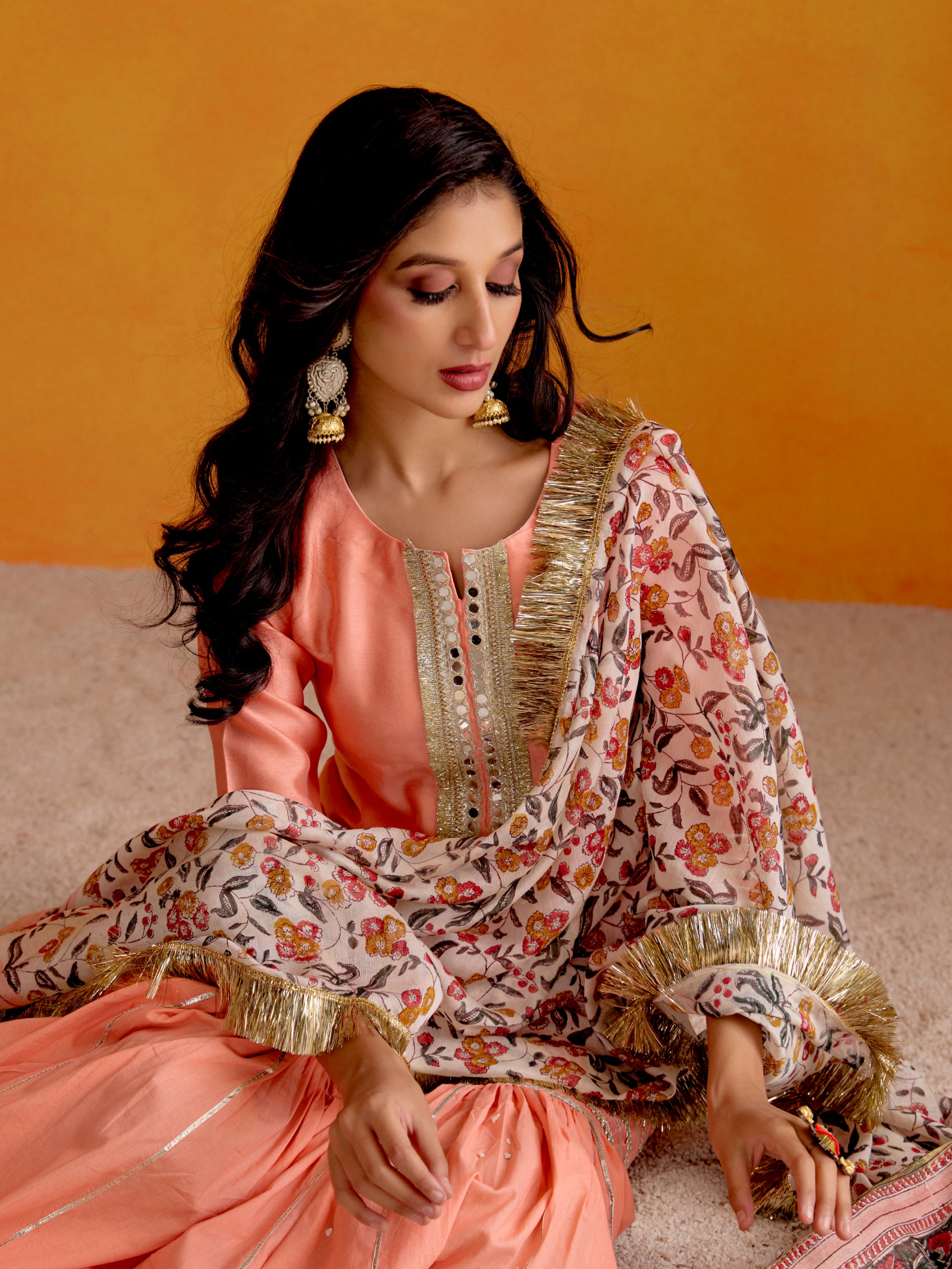 Blossom Peach Sharara Set