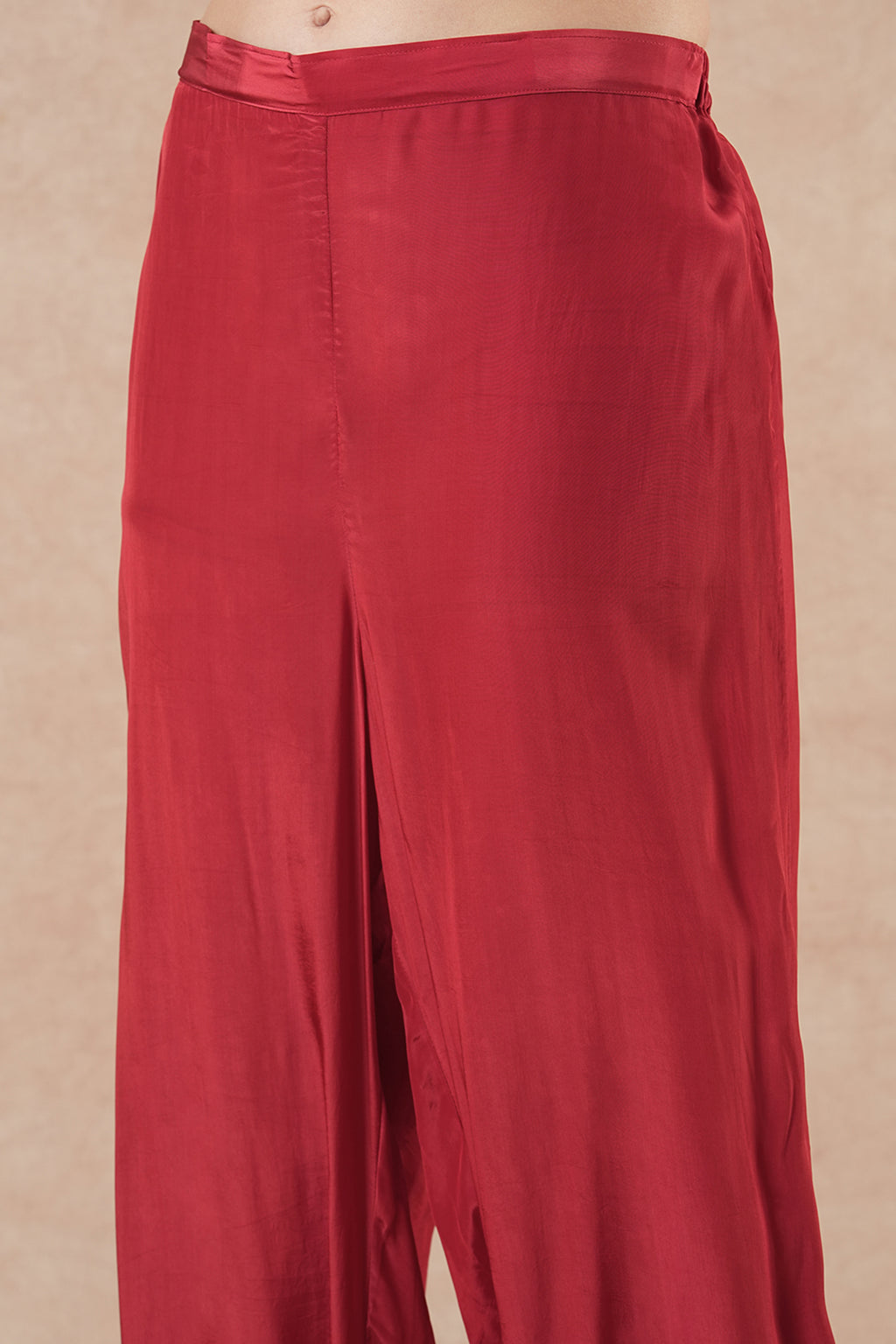 Pine Ruby Red Solid Short Kurta Set
