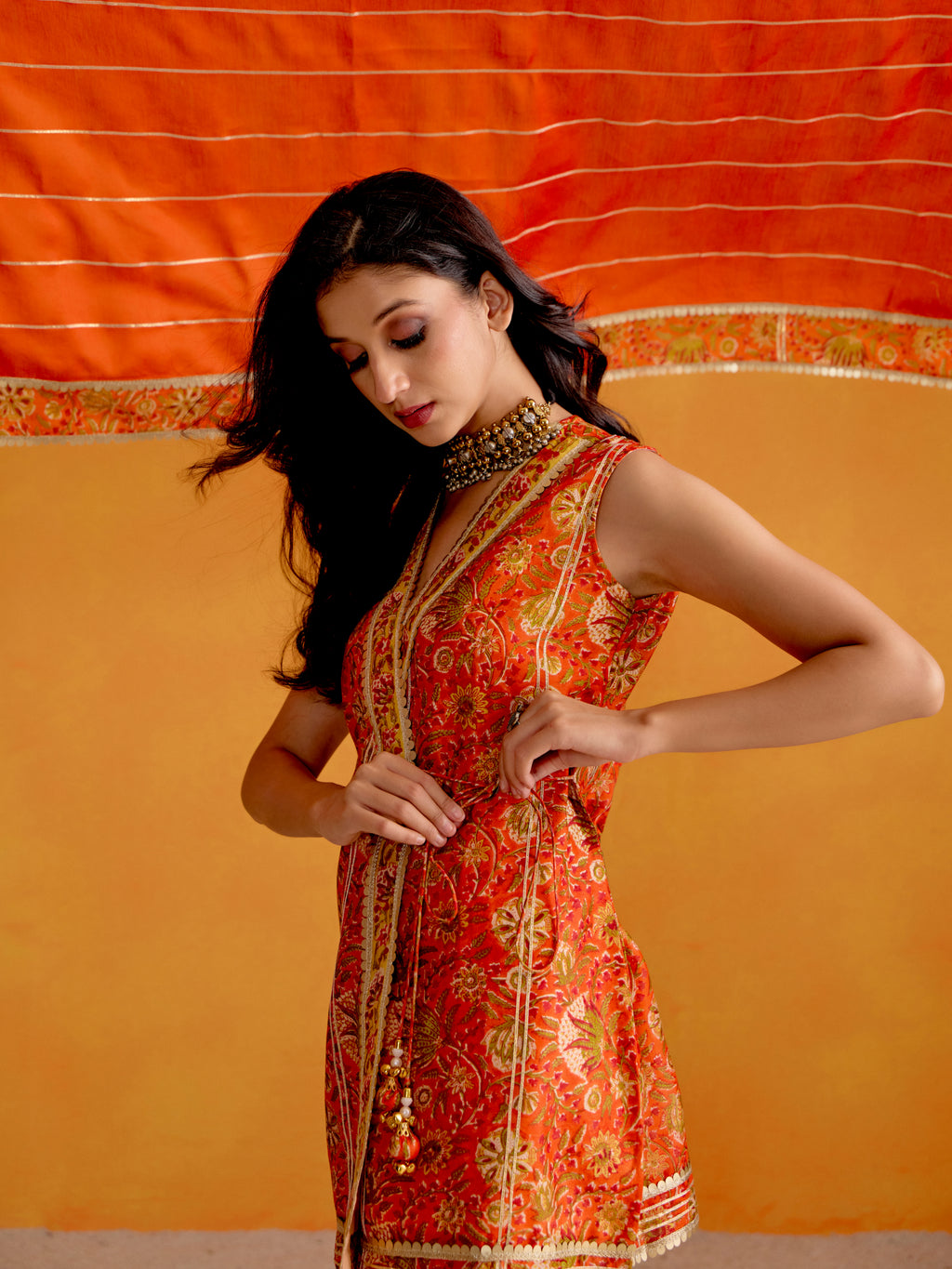 Amber Tangerine Kurta Set