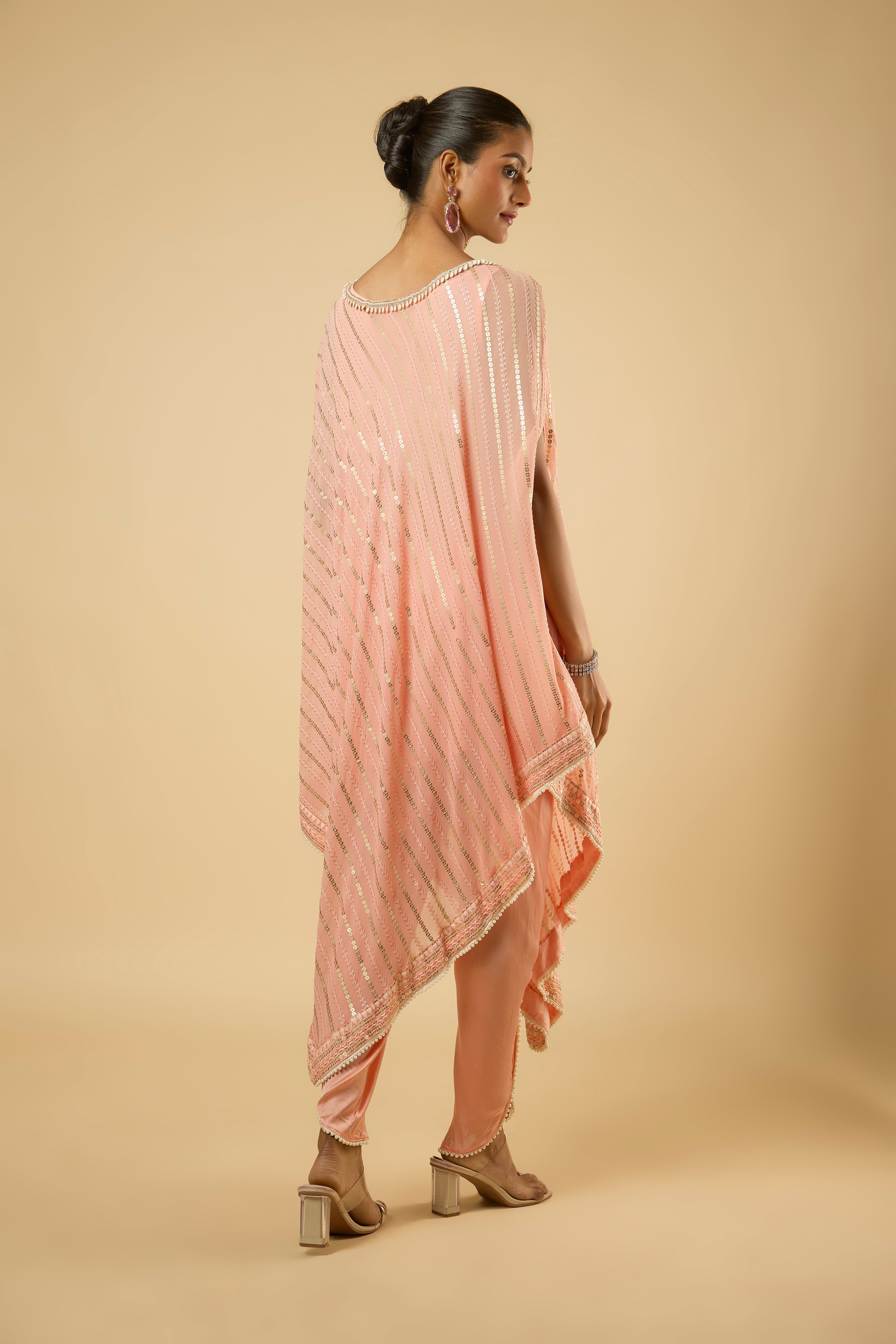 Tulip Peach Flow Kaftan Set