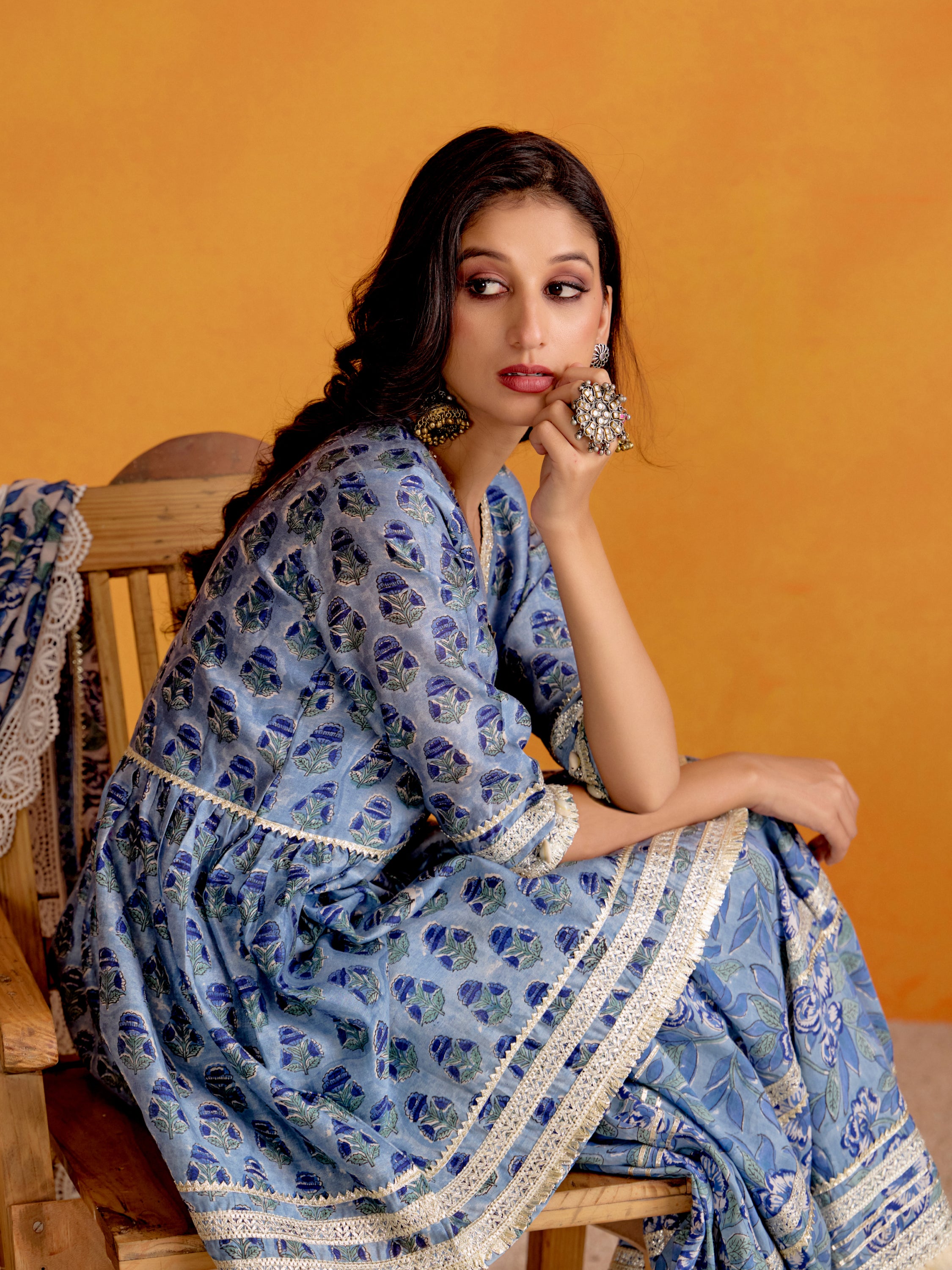 Periwinkle Blue Sharara Set