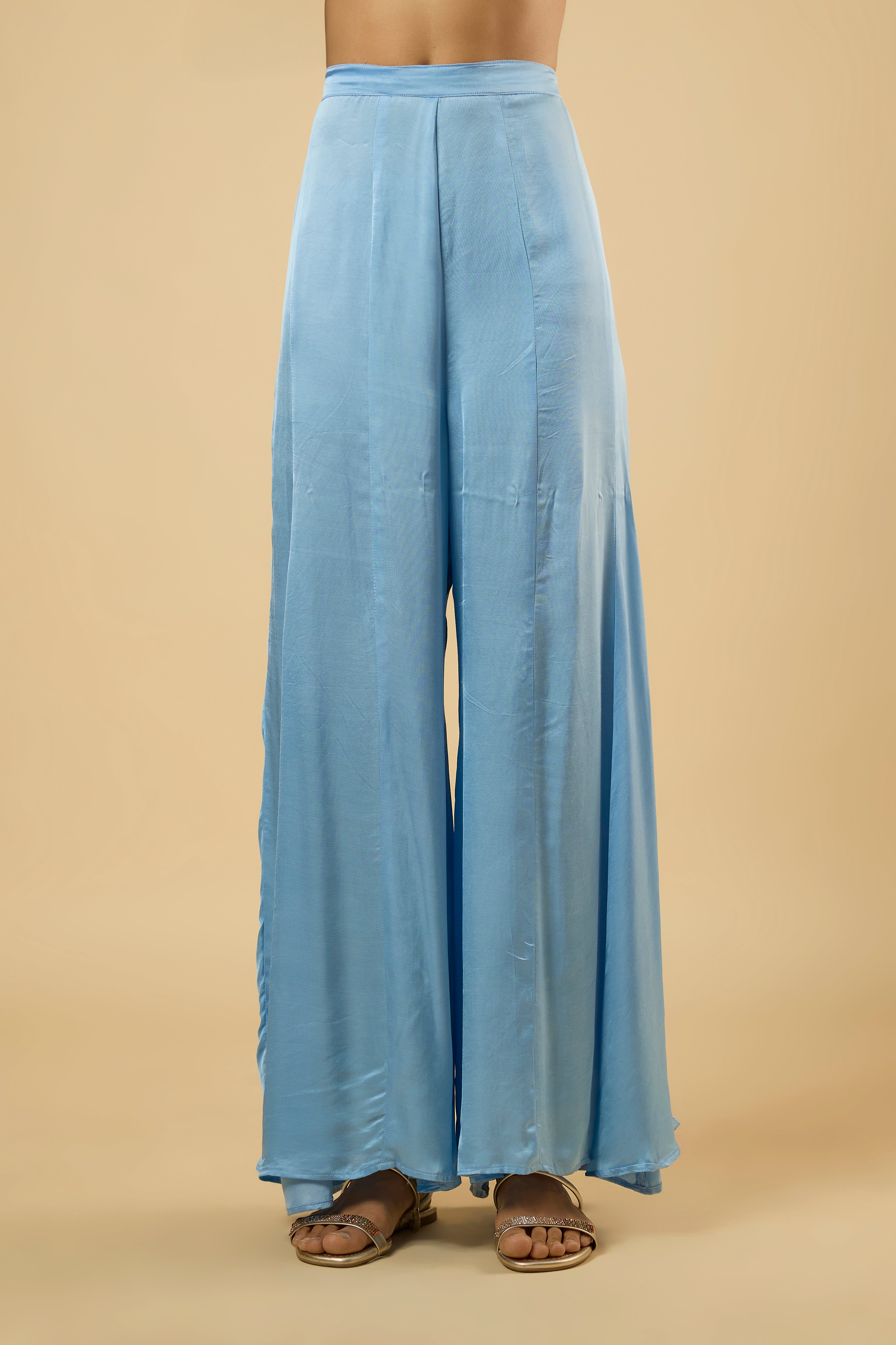 Aura Aqua Mirror Sharara Set