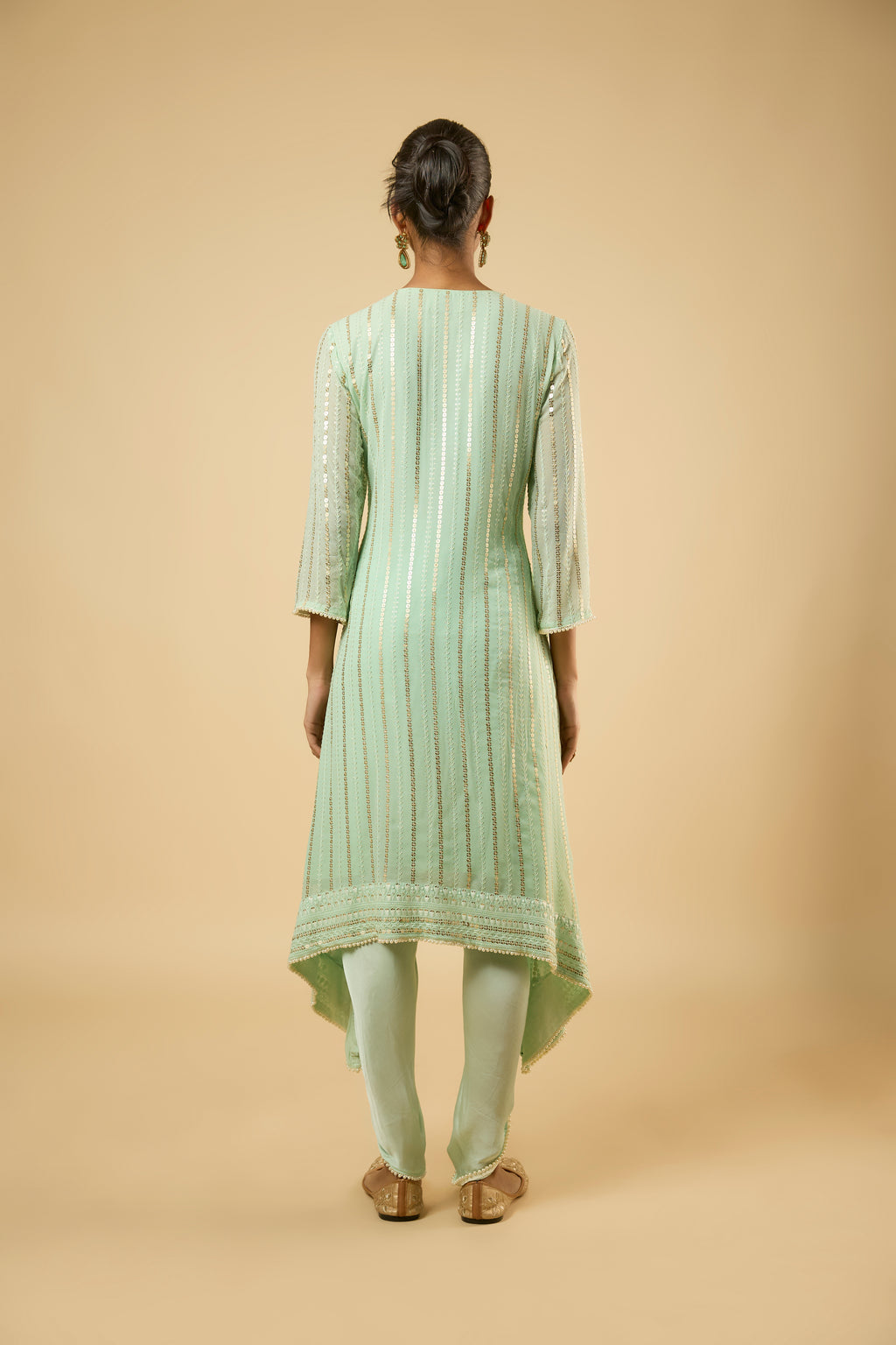 Daisy Mint Peplum Dhoti Set