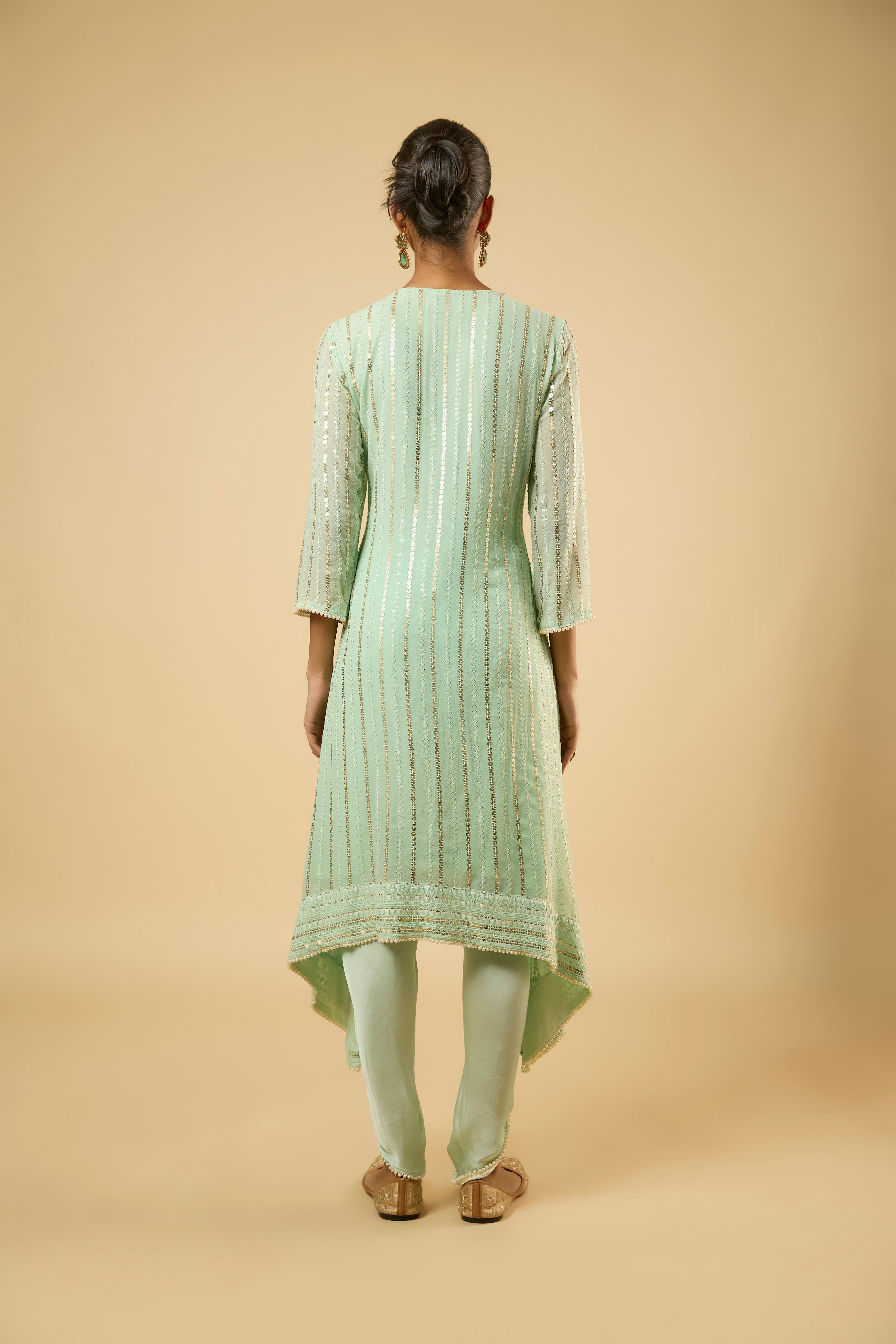 Daisy Mint Peplum Dhoti Set